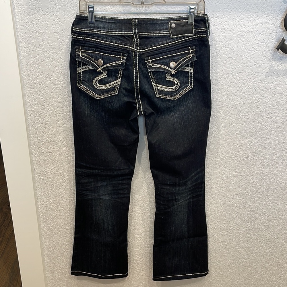 Silver Suki Flap Bootcut Dark Wash Jeans 29/29